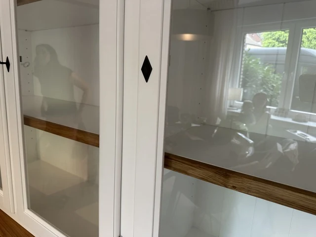 Buffetschrank weiß, Geschirrschrank weiß Landhausstil, Vitrine weiß Landhaus, Breite 185 cm