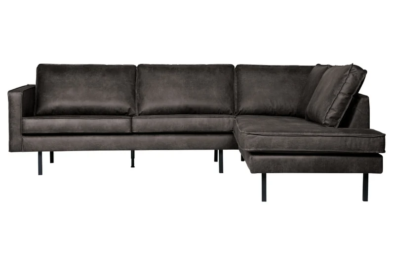 Ecksofa schwarz Ottomane rechts, Sofa schwarz, modernes Ecksofa schwarz, Breite 350 cm