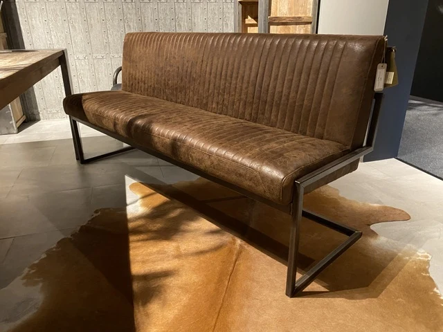 Sitzbank cognac, Bank cognac, Sitzbank in vier Farben, Breite 185 cm