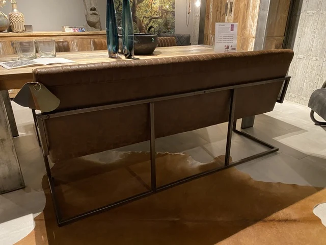 Sitzbank cognac, Bank cognac, Sitzbank in vier Farben, Breite 185 cm