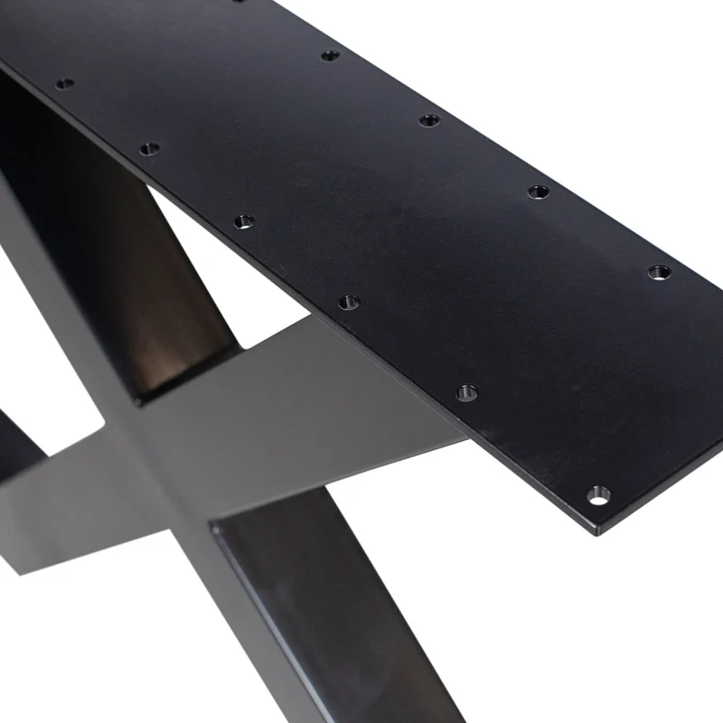 Tischgestell schwarz für eine Picknick-Sitzgruppe, Tisch-Bank Gestell schwarz, Tischfuß Metallgestell schwarz