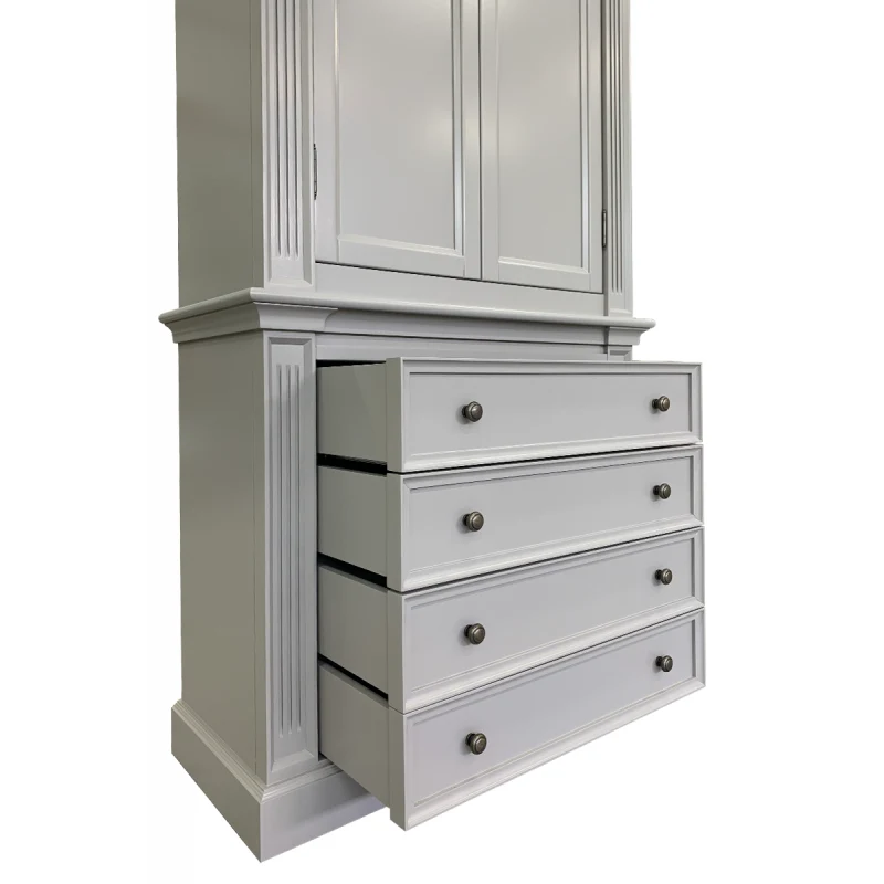 Schrank grau, Bücherschrank weiß Landhaus, Aktenschrank grau Landhausstil, Breite 100 cm