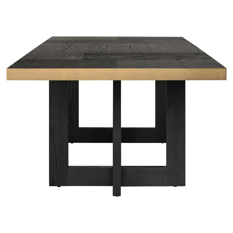 Esstisch braun Eiche furniert, Tisch dunkelbraun, Esstisch Metall-Gestell schwarz, Breite 280 cm