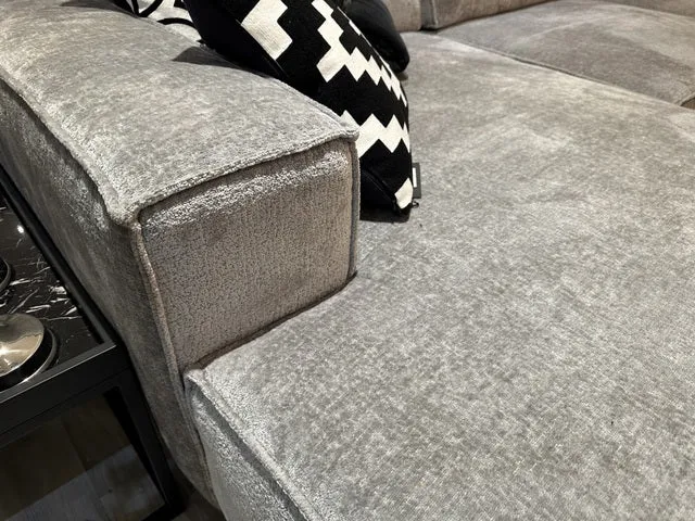 Sofa grau-Silber, Sofa Silber-grau, Breite 415 cm