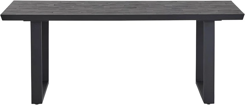 Tisch schwarz Metall Gestell, Esstisch schwarz Industriedesign, Breite 200 cm