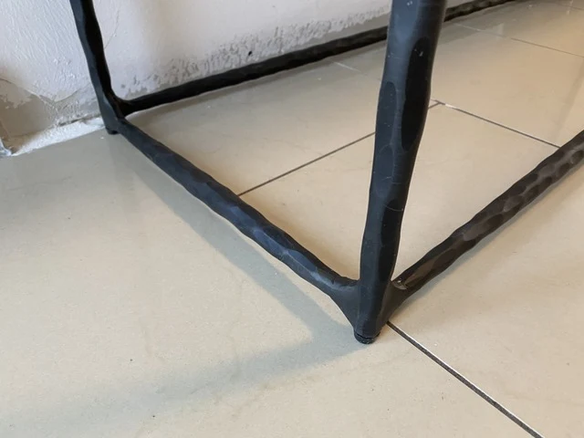 Konsole Marmor, Konsole Schmiedeeisen schwarz, Breite 150 cm