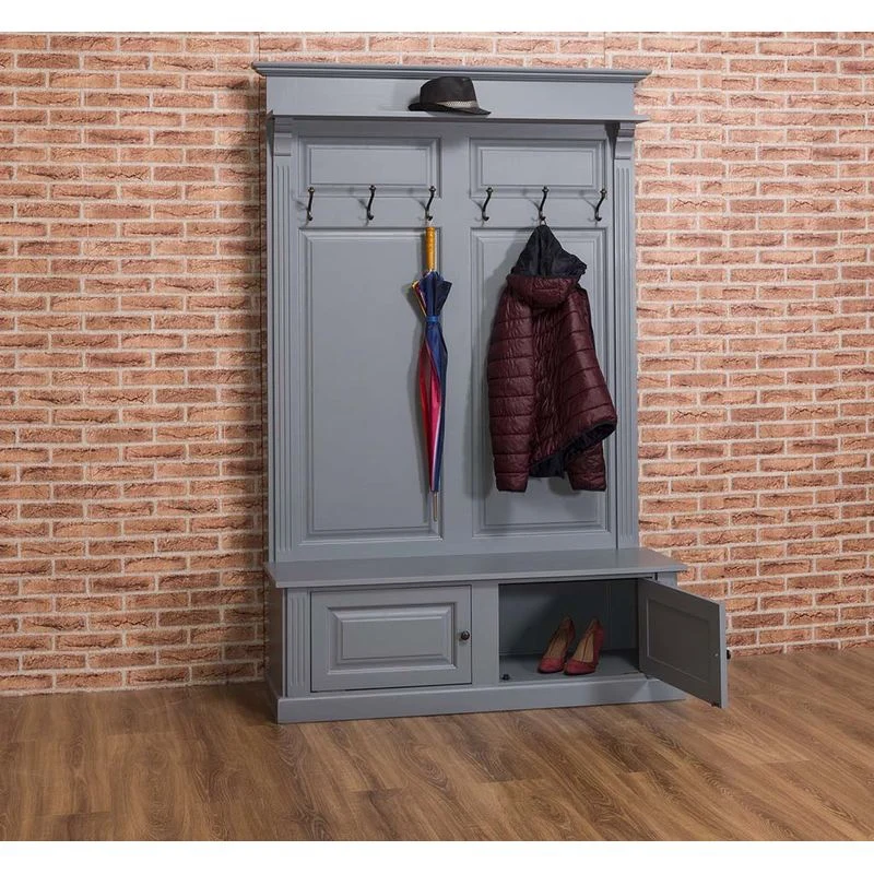Landhaus Garderobe grau, Standgarderobe grau Landhausstil, Garderobe grau, Breite 140 cm
