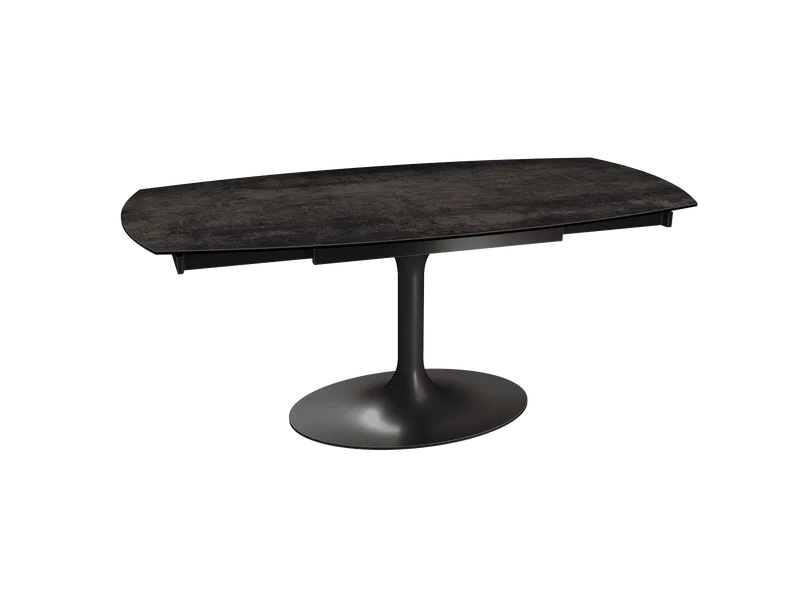 Esstisch braun Keramik, Tisch Keramik Tischplatte braun ausziehbar, Ausziehtisch Keramikplatte, Breite 130-190 cm