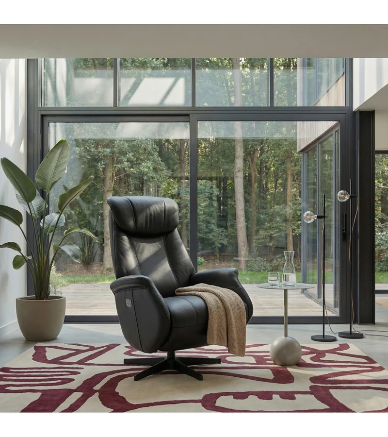 Sessel schwarz, Ledersessel schwarz, Relaxsessel schwarz drehbar