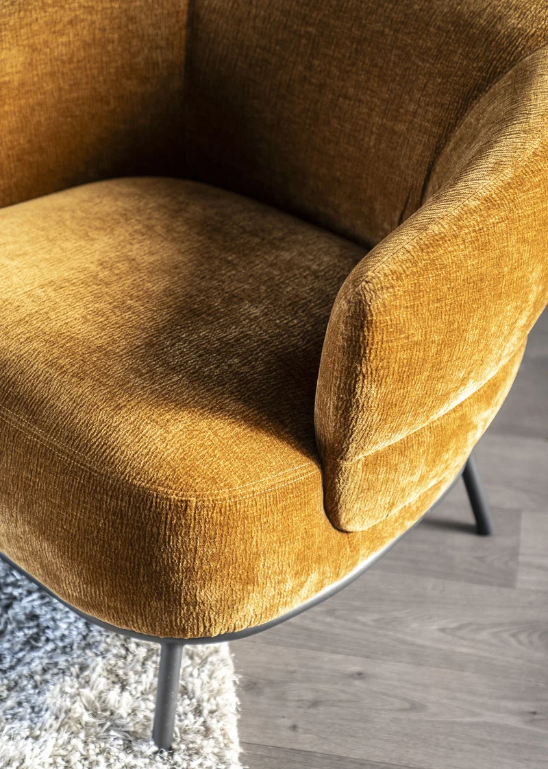 Sessel Senf-gelb, Relaxsessel gelb, Wohnzimmersessel gelb