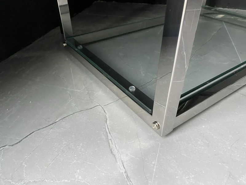 Regal Silber, Glasregal Silber, Breite 60 cm