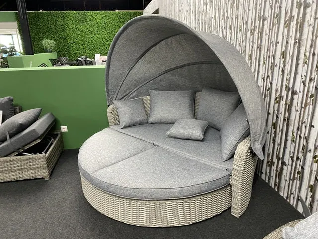 Lounge Kugel, Lounge Garten-Bett grau, Lounge rund (AUSVERKAUFT)