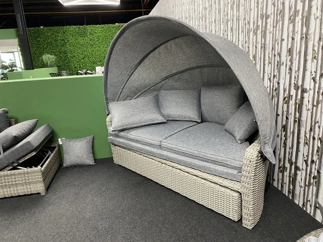 Lounge Kugel, Lounge Garten-Bett grau, Lounge rund (AUSVERKAUFT)