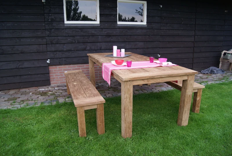 Gartentisch Landhaus , Esstisch Massivholz, Tisch Holz massiv, Breite 220 cm