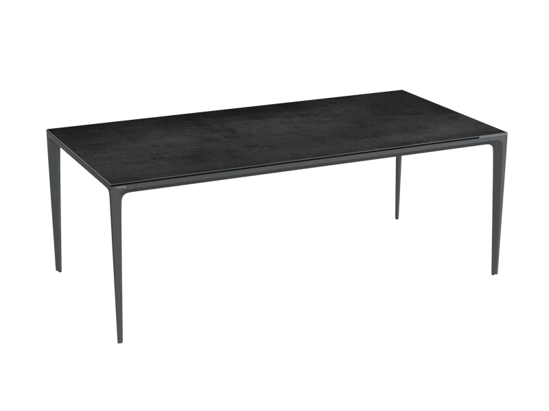Outdoor Esstisch anthrazit Keramik, Gartentisch anthrazit, Maße 200 cm