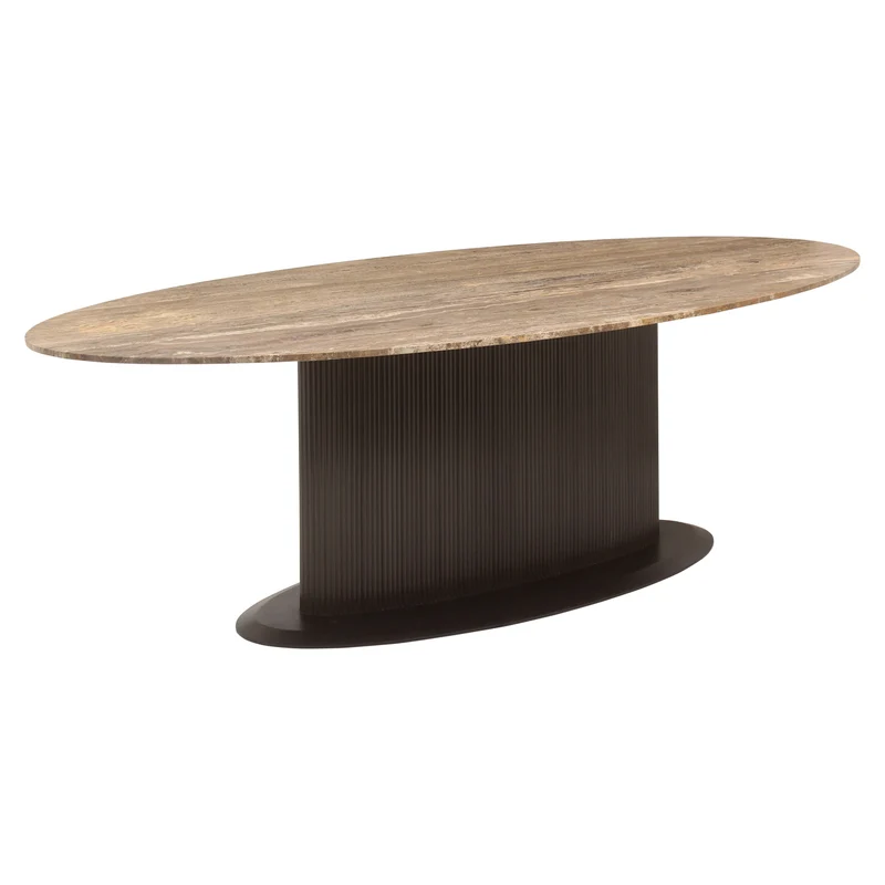 Ovaler Esstisch schwarz , Tisch oval Metallfuß, Esstisch oval schwarz, Breite 235 cm