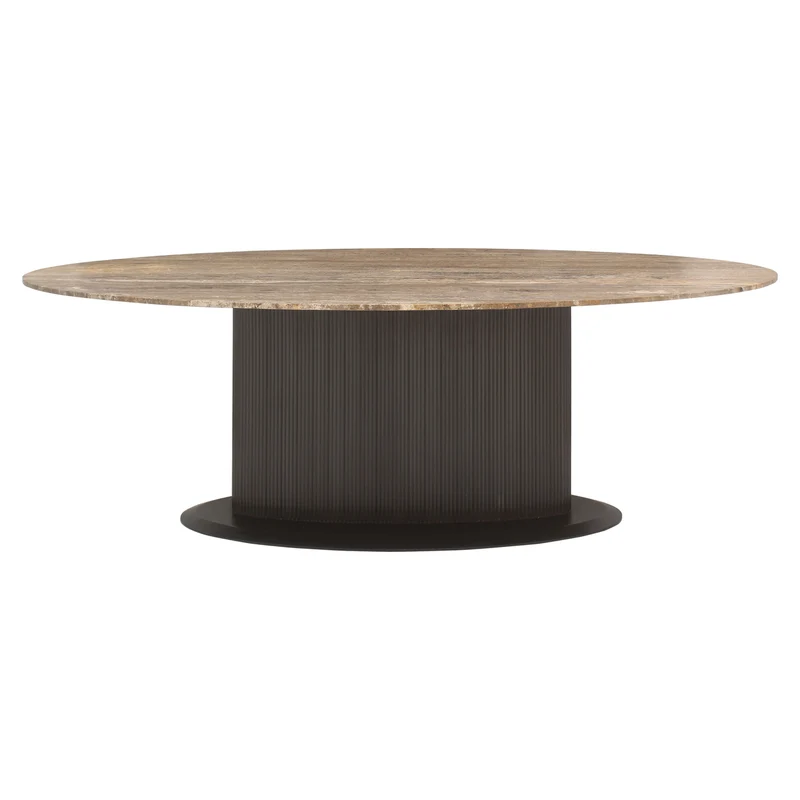 Ovaler Esstisch schwarz , Tisch oval Metallfuß, Esstisch oval schwarz, Breite 235 cm