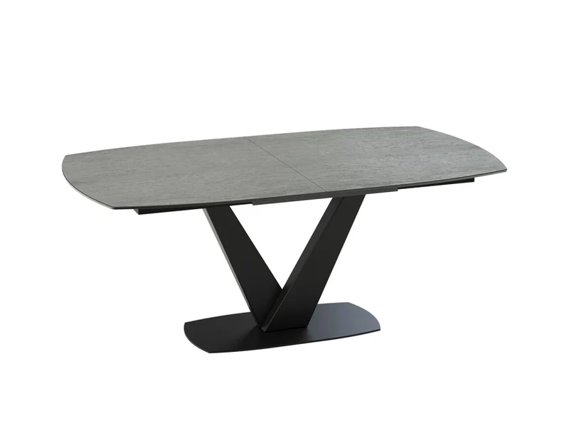 Esstisch grau Keramik Tischplatte, Tisch ausziehbare Keramik-Tischplatte, Breite 200-260 cm
