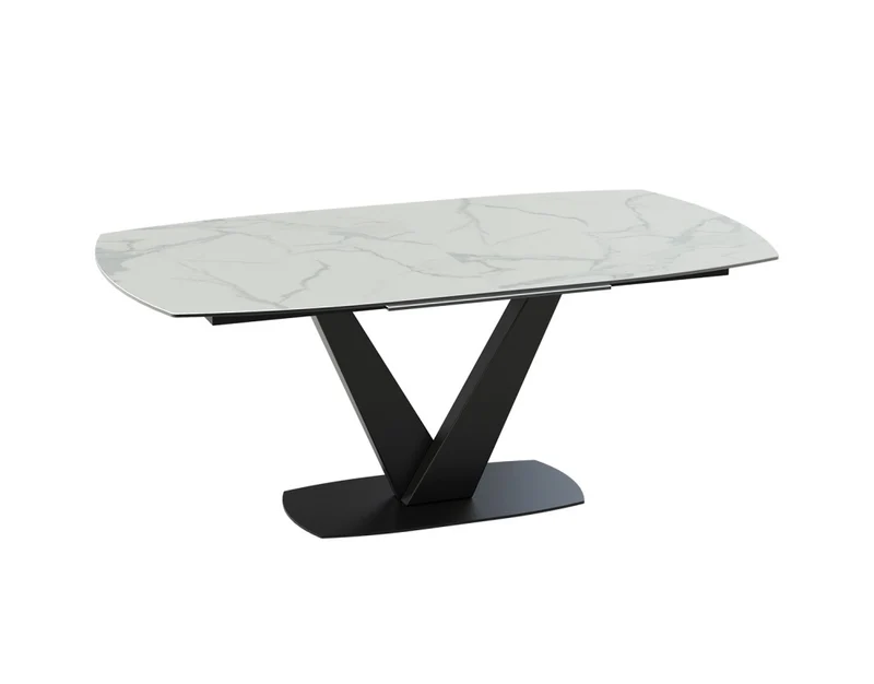 Esstisch Marmoroptik Keramik Tischplatte, Tisch ausziehbare Keramik-Tischplatte, Breite200-260 cm