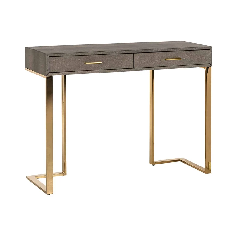 Konsole Gold, Wandtisch mit Schubladen, Konsole 2 Schubladen Gold, Breite 110 cm