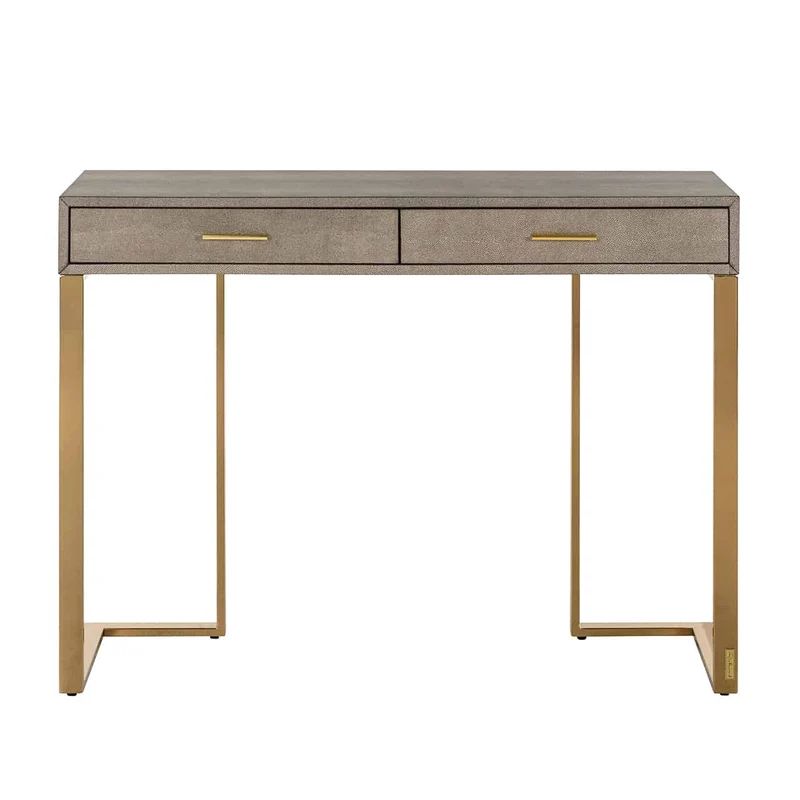Konsole Gold, Wandtisch mit Schubladen, Konsole 2 Schubladen Gold, Breite 110 cm