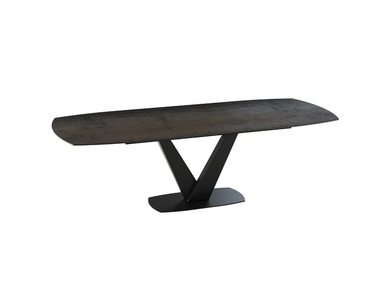 Esstisch braun Keramik Tischplatte, Tisch ausziehbare Keramik-Tischplatte, Breite 200-260 cm