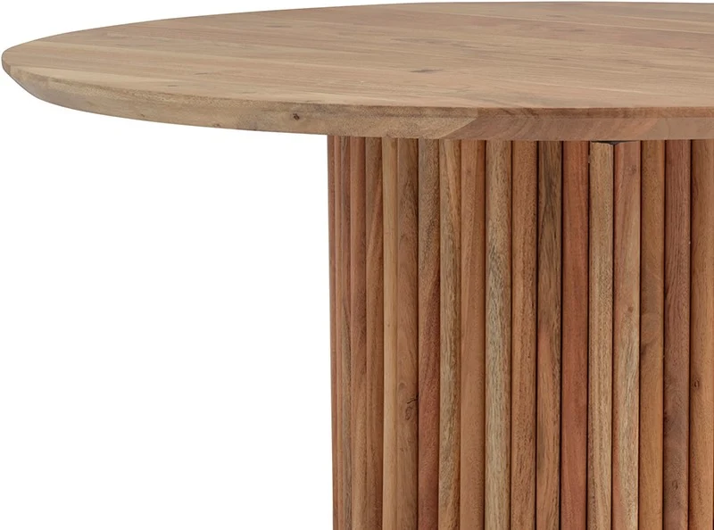 Couchtisch Naturholz rund, Couchtisch rund Naturholz-Farbe Massivholz, runder Couchtisch Tischplatte Massivholz, Durchmesser 90 cm