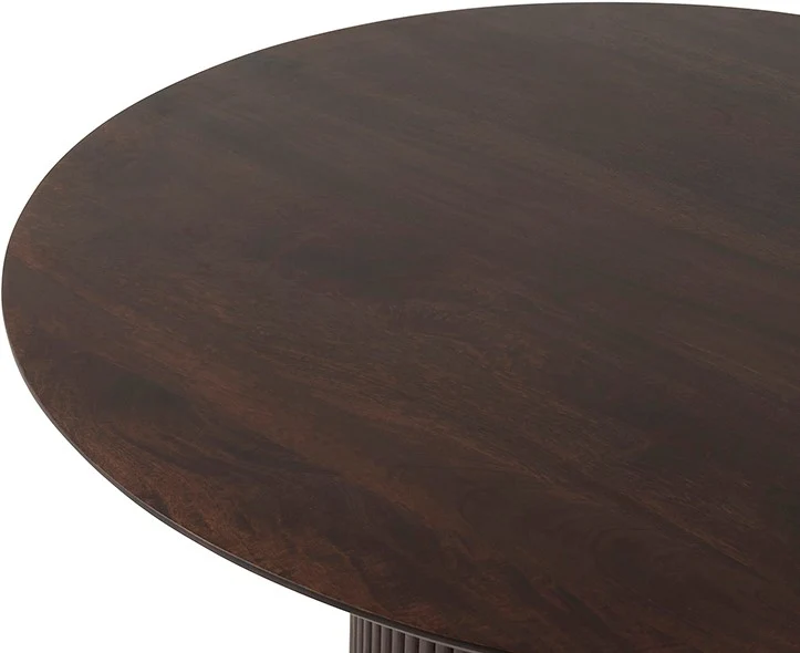 Couchtisch braun rund, Couchtisch rund braun Massivholz, runder Couchtisch Tischplatte Massivholz, Durchmesser 90 cm