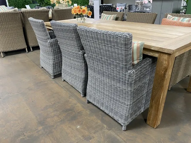 Esstisch Teak, Gartentisch Holz massiv, Länge 180 cm