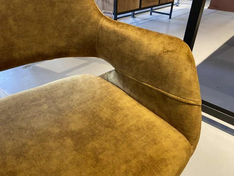 Stuhl Farbe Senf, Stuhl mit Armlehne Metall-Gestell