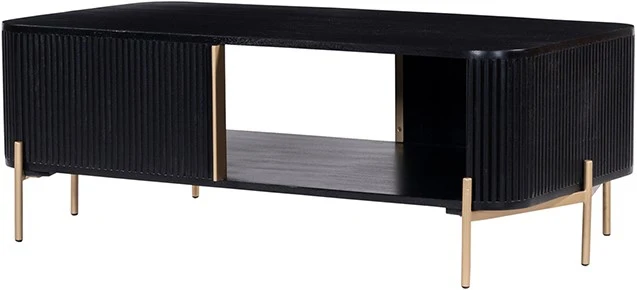 Sideboard schwarz-Gold Massivholz, Anrichte schwarz Holz, Sideboard Holz schwarz, Breite 180 cm