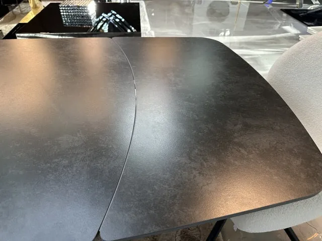 Tisch ausziehbar Keramik, ausziehbarer Esstisch Keramik, Tischplatte Graphit-grau Farbe, Breite 160-240 cm