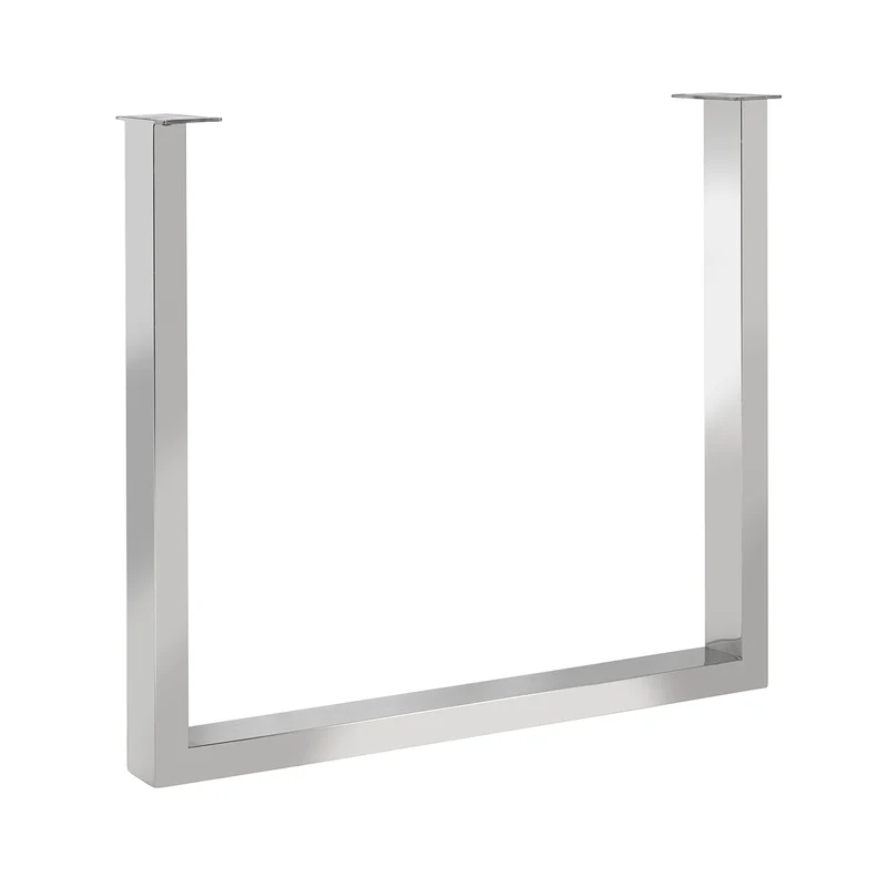 2er Set Tischbeine Silber verchromt, Tischgestell Silber, Tischfuß Silber verchromt, Breite 80 cm