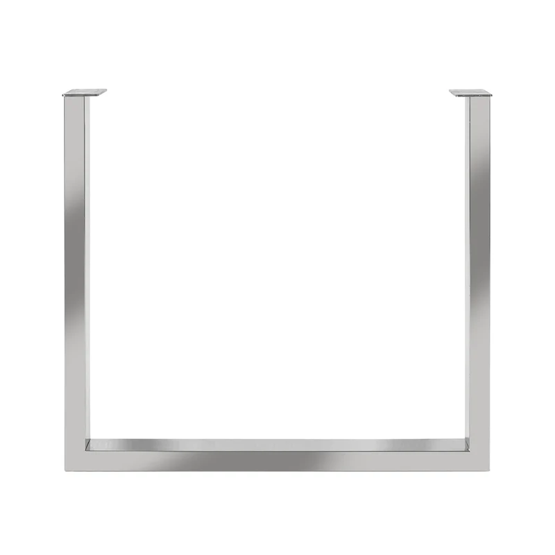 2er Set Tischbeine Silber verchromt, Tischgestell Silber, Tischfuß Silber verchromt, Breite 80 cm
