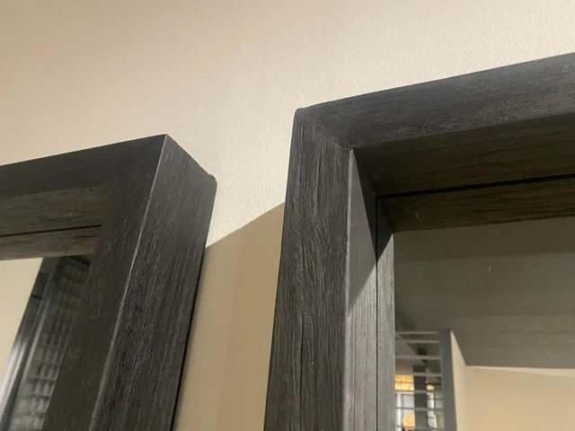 Spiegel Massivholz, Wandspiegel schwarz, Spiegel schwarz, Breite 45 cm