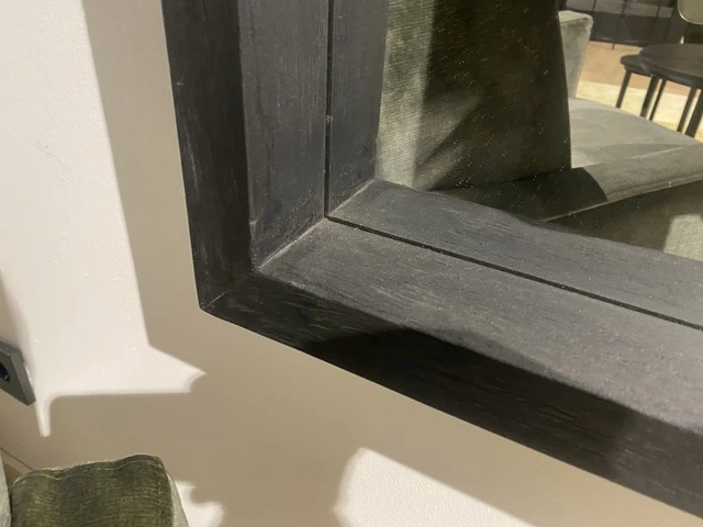 Spiegel Massivholz, Wandspiegel schwarz, Spiegel schwarz, Breite 45 cm