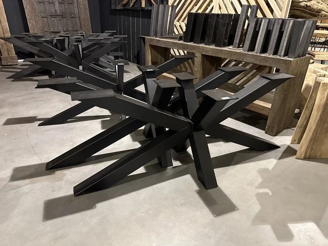 Tischgestell Metall schwarz, Metallgestell für ein Tisch, Breite 185 cm