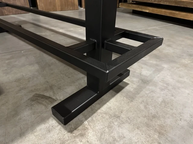 Bartisch Massivholz, Bartisch Metallgestell Tischplatte, Breite 200 cm