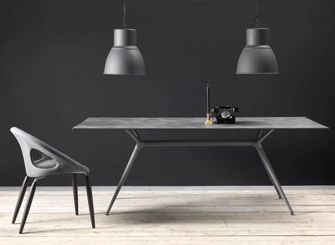 Tisch anthrazit, Esstisch anthrazit Metall Gestell, Tisch rechteckig, Breite 180 cm
