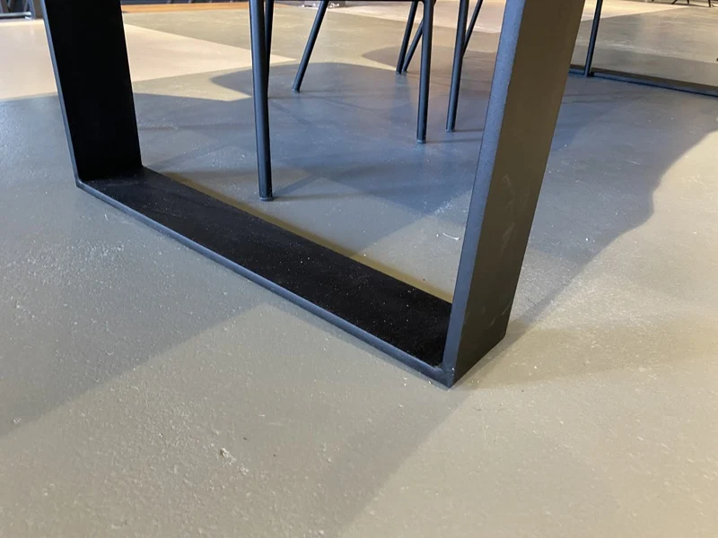 Tisch Teak-Tischplatte, Esstisch Metall-Gestell, Esstisch Teak, Breite 300 cm