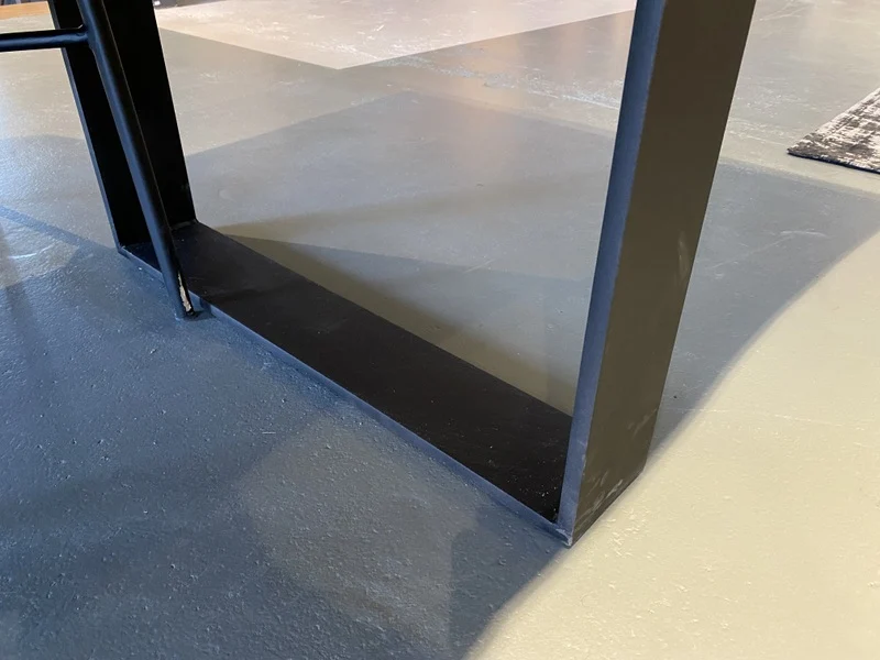 Tisch Teak-Tischplatte, Esstisch Metall-Gestell, Esstisch Teak, Breite 300 cm