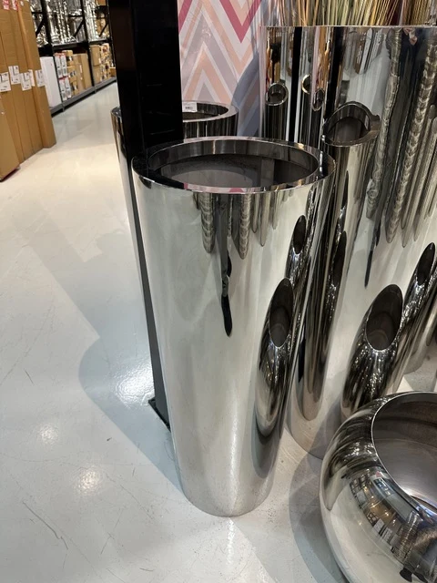 Blumentopf Silber, Blaumenhochtopf Silber, Höhe 140 cm