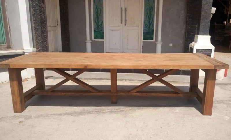 2,5 Meter Esstisch Massivholz, Tisch Holz Landhausstil, Konferenztisch Holz, Breite 250 cm