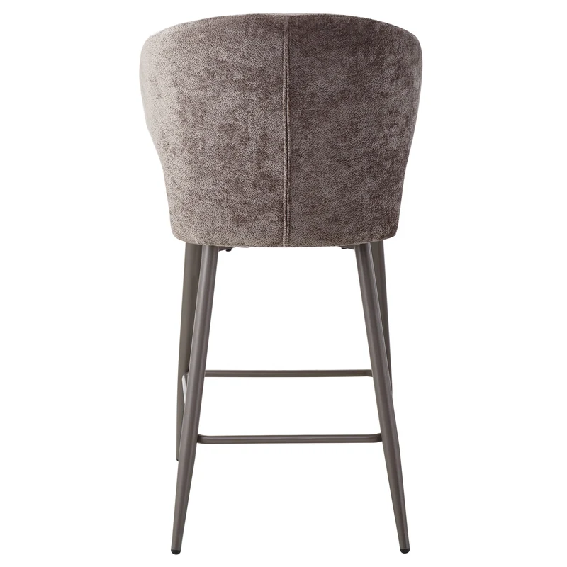 Barstuhl grau, Barstuhl gepolstert Metall-Gestell, Sitzhöhe 66 cm