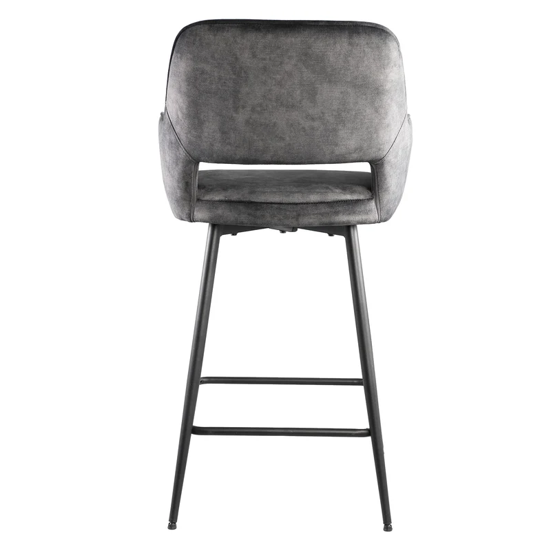 Barstuhl anthrazit, Barstuhl gepolstert Metall-Gestell, Sitzhöhe 65 cm