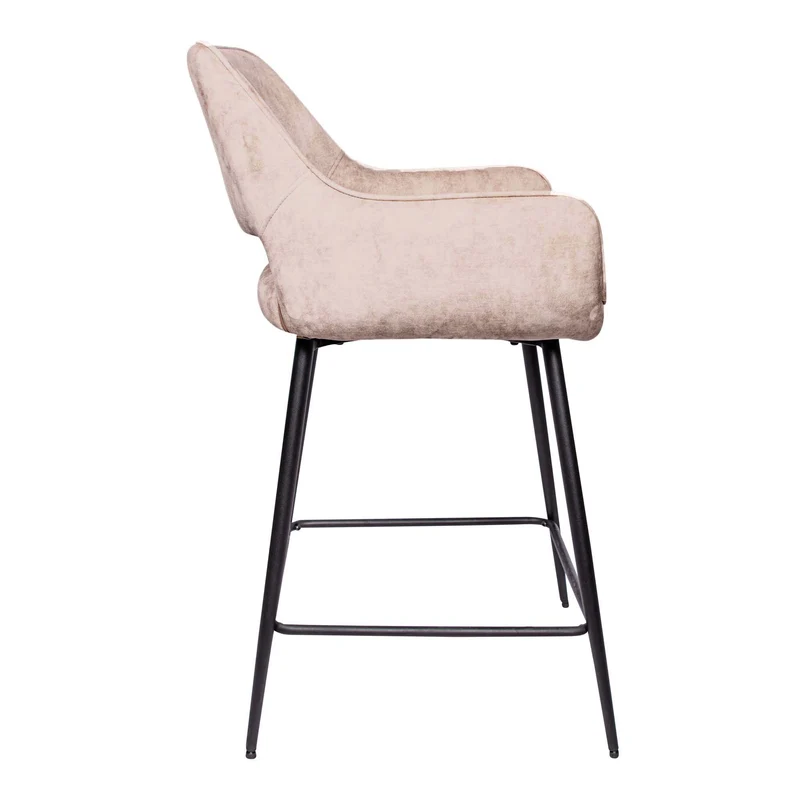 Barstuhl Khaki, Barstuhl gepolstert Metall-Gestell, Sitzhöhe 65 cm