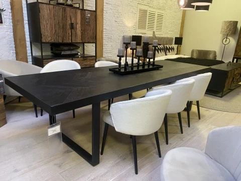 Esstisch schwarz, Tisch schwarz, Länge 250 cm
