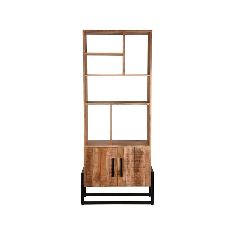 Bücherregal Naturholz braun, Regal braun Naturholz, Regal Holz mit Schubladen, Breite 80 cm