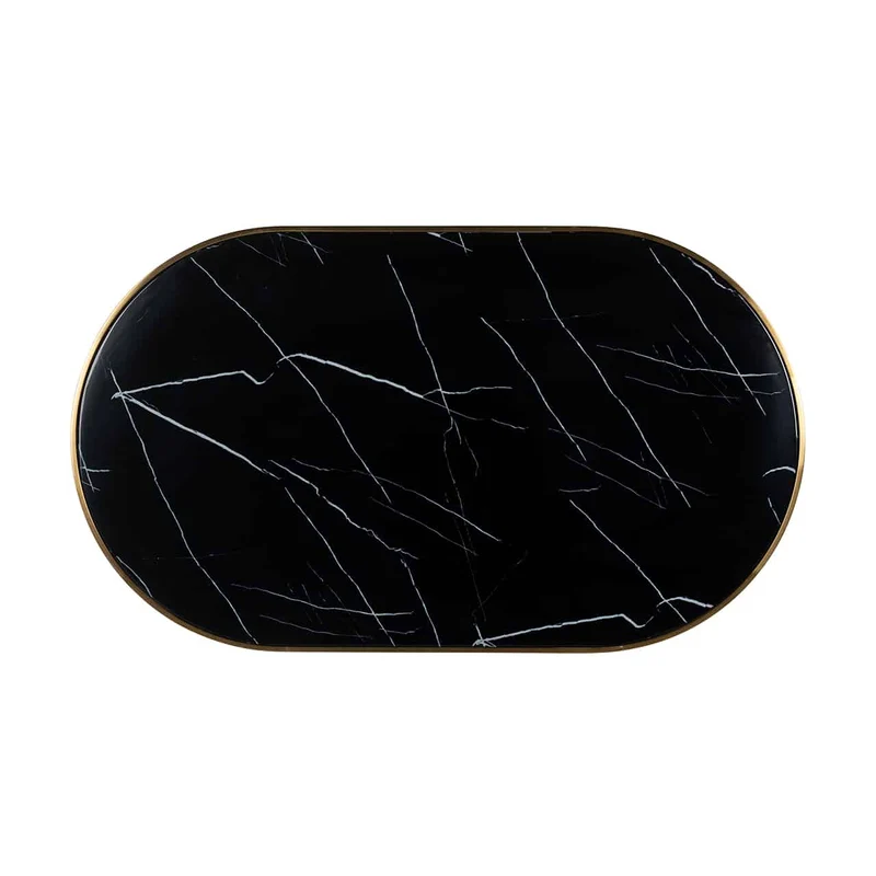 Bistrotisch oval Gold-schwarz, Esstisch oval Gold, Tisch oval Gold-schwarz, Breite 120 cm