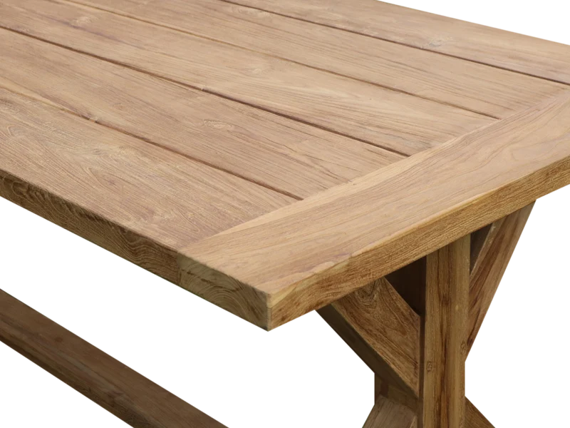 Gartentisch Esstisch Alt-Teakholz, Gartenesstisch Holz Teak, Massivholz Esstisch, Länge 300 cm
